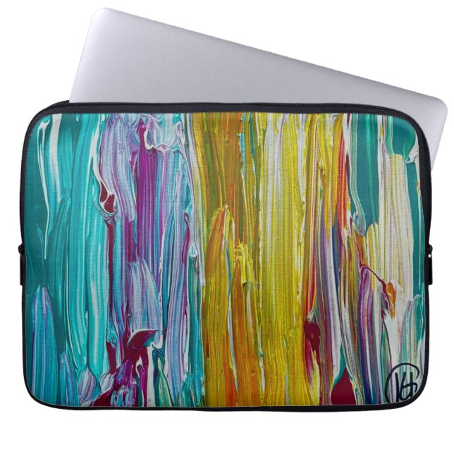 Gekämmtes Blumenfeld Kunst Laptopschutzhülle (Vorderseite)