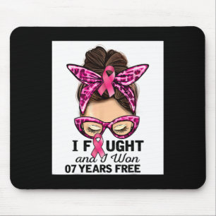 Gekämpft und ich gewann 7 Jahre frei Messy Bun Bru Mousepad
