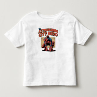 Gekauerter maskierter Superheld Vintage-City-Held  Kleinkind T-shirt