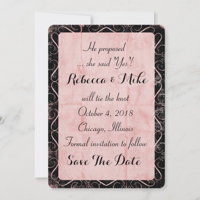 Gekegeltes Rosa Save the Date (Vorderseite)