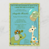 Gekicher-Gruppen-Babyparty-Einladungs-Tiere
