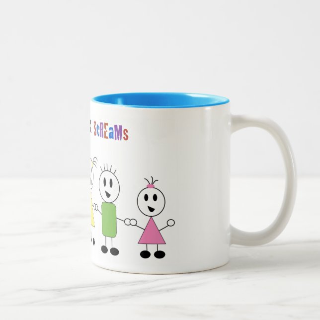 Gekicher- u. Schreikaffee-Tasse Zweifarbige Tasse (Rechts)