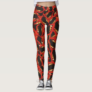 Geklirter, offener Grafik-Motiv Zufallsmuster Leggings