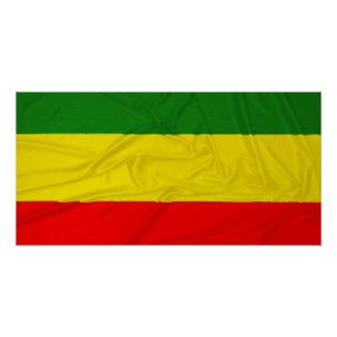 Geknitterte Rastafarian Flagge Poster