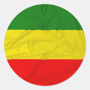 Geknitterte Rastafarian Flagge Runder Aufkleber