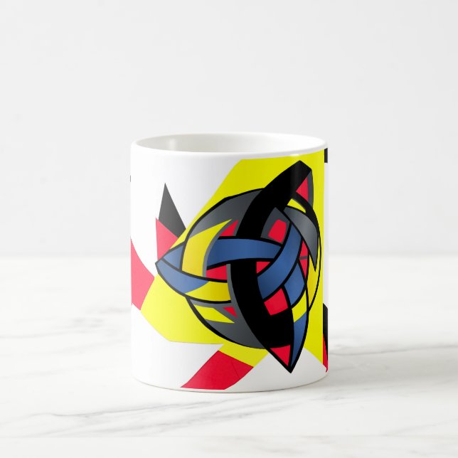 Geknotete Weltschwarz-Monogramm-Tasse Kaffeetasse (Mittel)
