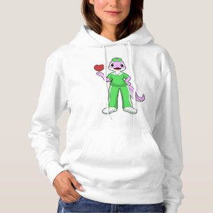Geko als Krankenschwester mit Herz Hoodie