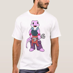 Geko als Mechanik mit Wrench T-Shirt
