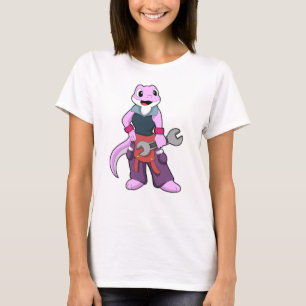 Geko als Mechanik mit Wrench T-Shirt