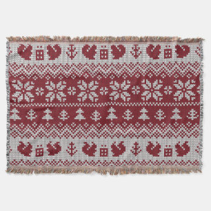 Gekocht, Weihnachten, Eichhörnchen, Vintages Muste Decke