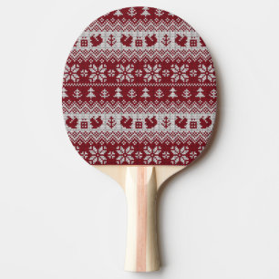 Gekocht, Weihnachten, Eichhörnchen, Vintages Muste Tischtennis Schläger