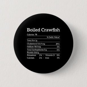Gekochte Crawfish-Ernährungsfakten Lebensmittelmat Button