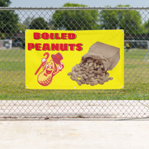 Gekochte Erdnüsse zum Verkauf Banner