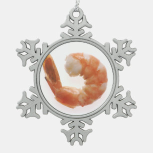 Gekochter Garnelen Schneeflocken Zinn-Ornament