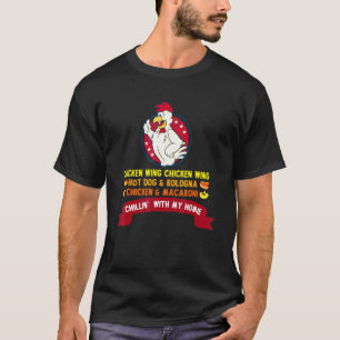 Gekochter Hühnerflügel Hühnerflügel Hot Dog und Bo T-Shirt