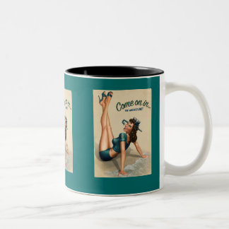 Gekommen an in Marine Button-Oben Tasse