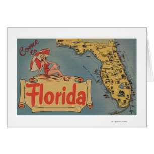 Gekommen zu Florida-Karte des Staat, Button-Oben