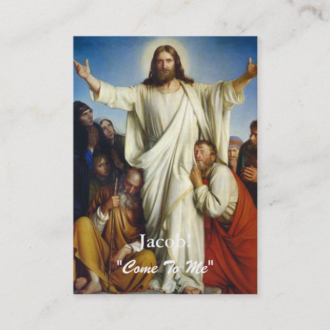 "Gekommen zu mir" kundenspezifische Visitenkarte (Vorderseite)