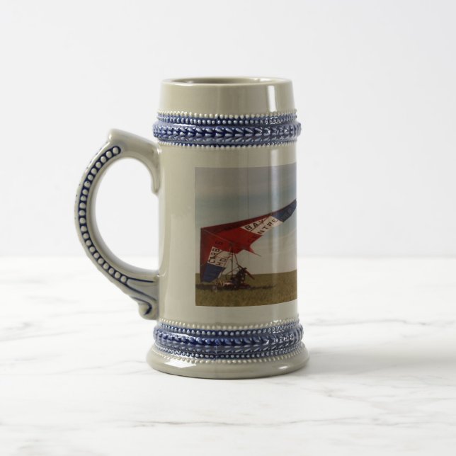 "Gekommene Fliege mit mir" Stein Bierglas (Links)