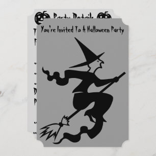 Gekotze auf Broomstick-Halloween-Party Einladung