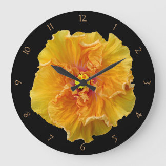 Gekräuselte Hibiskus-Blüte Große Wanduhr