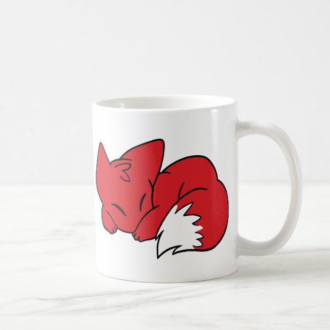 Gekräuselter SchlafenFox Tasse (Rechts)