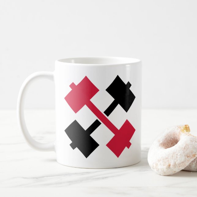 Gekreuzte Barbells Kaffeetasse (Mit Donut)
