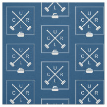 Gekreuzte Besen, die Gewebe - Blau und Weiß