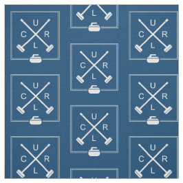 Gekreuzte Besen, die Gewebe - Blau und Weiß Stoff