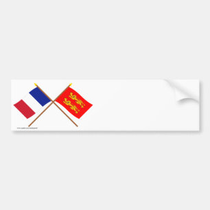 Gekreuzte Flaggen von Frankreich und von Autoaufkleber