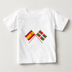 Gekreuzte Flaggen von Spanien und von País Vasco Baby T-shirt