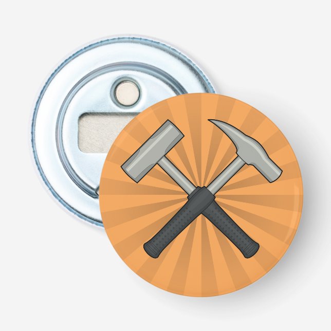 Gekreuzte Geologie-Hämmer mit Sonnendurchbruch Flaschenöffner (Vorderseite)