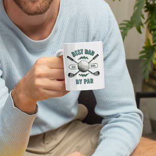 Gekreuzte Golfschläger & Golfball Bester Vater Par Kaffeetasse