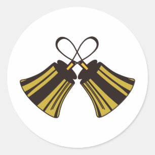 Gekreuzte Handbells Runder Aufkleber