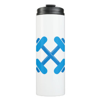 Gekreuzte Hanteln - Fitness- und Gym-Workout Thermosbecher