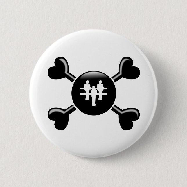 Gekreuzte Knochen Foosball Button (Vorderseite)
