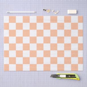 Gekreuzte Quadrate für orange-weiße geometrische F Seidenpapier