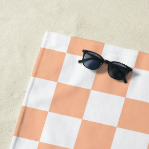 Gekreuzte Quadrate für orange-weiße geometrische F Strandtuch
