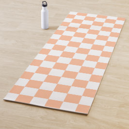 Gekreuzte Quadrate für orange-weiße geometrische F Yogamatte