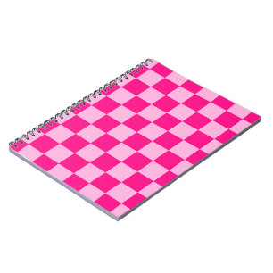 Gekreuzte Quadrate lichtfeuchtes, rosa geometrisch Notizblock