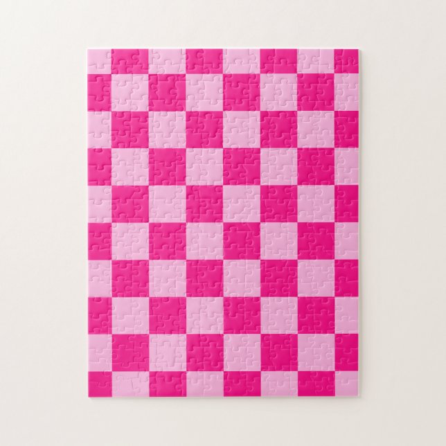 Gekreuzte Quadrate lichtfeuchtes, rosa geometrisch Puzzle (Vertikal)