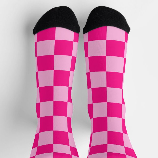 Gekreuzte Quadrate lichtfeuchtes, rosa geometrisch Socken (Oben)