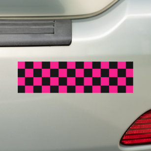 Gekreuzte Quadrate mit rosa, geometrischem Retro Autoaufkleber