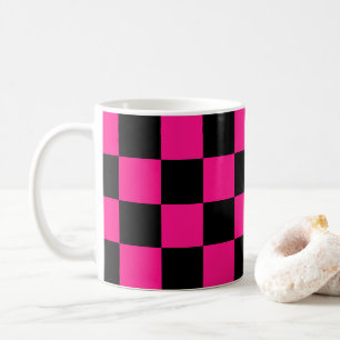 Gekreuzte Quadrate mit rosa, geometrischem Retro Kaffeetasse