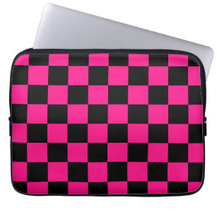 Gekreuzte Quadrate mit rosa, geometrischem Retro Laptopschutzhülle