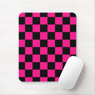 Gekreuzte Quadrate mit rosa, geometrischem Retro Mousepad