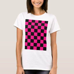 Gekreuzte Quadrate mit rosa, geometrischem Retro T-Shirt