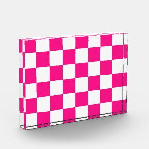 Gekreuzte Quadrate mit weißem, rosa Retro Fotoblock