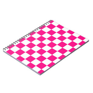 Gekreuzte Quadrate mit weißem, rosa Retro Notizblock