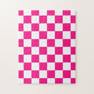 Gekreuzte Quadrate mit weißem, rosa Retro Puzzle